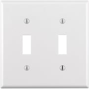LEVITON White 2 gang Thermoset Plastic Toggle Wall Plate 88009-000